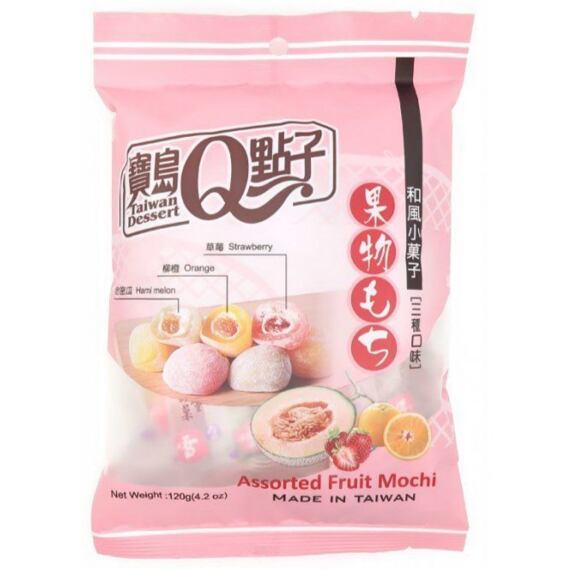 Q mochi hami melon, orange and strawberry rice cakes 120 g