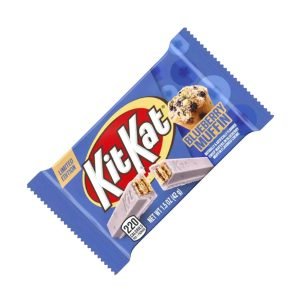 Fai una pausa con una deliziosa barretta di wafer al cioccolato dal sapore di muffin ai mirtilli!