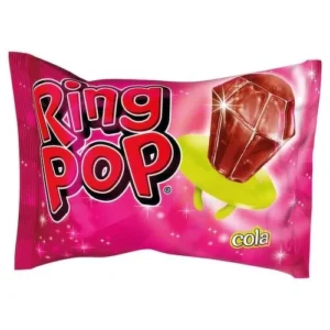 Bazooka Ring Pop sono degli sfiziosi e divertenti anelli di gomma da indossare confezionati singolarmente. Sono disponibili in 4 gusti mono gusto: Cola, Blue Raspberry, Strawberry, Blackcurrant