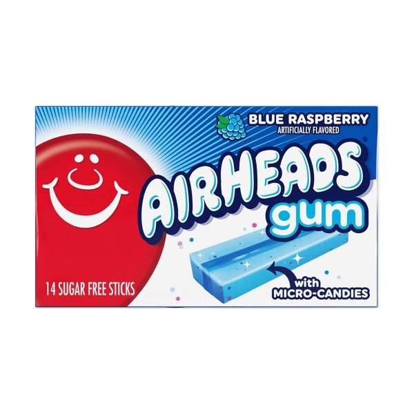 Airheads Blue Raspberry Gum Deliziose gomme da masticare al lampone Blu firmate Airheads.