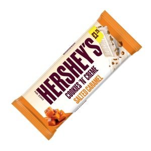 Ecco una ghiotta novità da casa Hershey’s. Il gusto Cookies n Creme si unisce al Caramello Salato dando vita a una tavoletta davvero unica! Il gusto prende spunto dal gelato di toffee al caramello salato, ed arricchito dalla croccantezza del Cookies n Creme. Non sei curioso di assaggiarla?