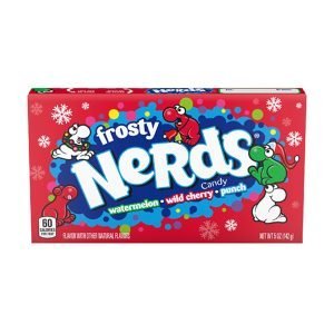 Nerds Frosted croccanti e dolci che combinano sapori di anguria, ciliegia selvatica e punch di frutta mista.