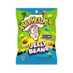 Warheads Sour Jelly Beans : sopravvivi all'aspro ed assapora il gusto dolce dei Warheads Sour Jelly Beans. Il loro rivestimento unico, intenso ed aspro metterà alla prova le papille gustative. Ogni sacchetto da 142 grammi contiene circa 100 caramelle gommose ai gusti di Lampone Blu, Ciliegia, Mela Verde, Arancia e Anguria.