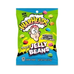 Warheads Sour Jelly Beans : sopravvivi all'aspro ed assapora il gusto dolce dei Warheads Sour Jelly Beans. Il loro rivestimento unico, intenso ed aspro metterà alla prova le papille gustative. Ogni sacchetto da 142 grammi contiene circa 100 caramelle gommose ai gusti di Lampone Blu, Ciliegia, Mela Verde, Arancia e Anguria.