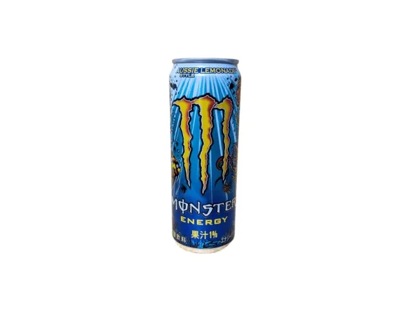 MONSTER ENERGY AUSSIE STYLE LEMONADE 355ML JAP Monster Aussie Lemonade JaP : questa sfiziosa Monster è ispirata all’Australia, con i suoi oltre 10000 spiaggia, la Grande Barriera Corallina e i frutti esotici più svariati. Monster Aussie mixa il gusto della limonata con una fresca fragranza di cedro. Gustala fredda e prendi il volo. Versione Nipponica