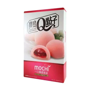 Q Brand Mochi Strawberry Flavour 104 gr sono dei dolcetti tradizionali giapponesi, deliziosi e soffici Perfetti per le feste, questi mochi sono realizzati con un ripieno di fragole avvolte in una nuvola di riso dolce. Goditi queste delizie di riso soffici come merenda insieme ad un un tè o come dessert di fine pasto.
