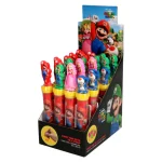 Il fantastico tubo di Super Mario Caramelle Con Timbro  è un fantastico souvenir per ogni fan di Super Mario. Il tubo contiene caramelle gommose dolci con un delizioso sapore di frutta. Il clou sono i fantastici timbri 2D con Mario, Luigi, Principessa e Fungo. I timbri poi  possono essere meravigliosamente colorati. Acquista Super Mario Caramelle Con Timbro prima che finiscano. Se desideri un personaggio specifico, faccelo sapere nelle note al momento dell’ordine. 
