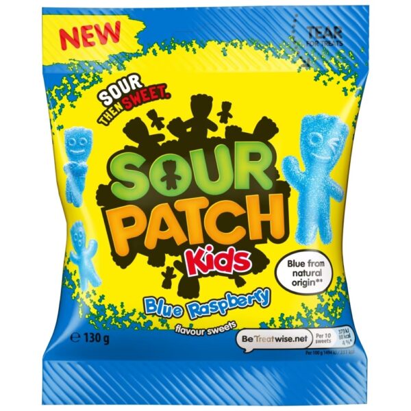 Sour Patch Kids Blue Raspberry sono caramelle gommose morbide dal gusto intenso di lampone blu. Prima super aspre, poi dolci, offrono un’esperienza irresistibile di sapore. Perfette per uno snack goloso o da condividere.