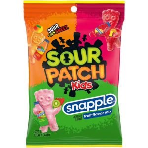 Sour Patch Kids Snapple USA - Caramelle gommose aspre gusto kiwi, fragola, mango e frutti esotici (102g)