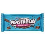 Feastables MrBeast Milk Chocolate Bar 60 gr . Lasciati conquistare dalla nuova e migliorata barretta di cioccolato al latte Feastables MrBeast, realizzata con una ricetta riformulata per un'esperienza di sapore più ricca e deliziosa. Miscelata alla perfezione, questa caramella al cioccolato più liscia e cremosa si scioglierà in bocca a ogni morso. La nuova formula contiene ingredienti semplici e di alta qualità che danno vita a uno spuntino al cioccolato deliziosamente soddisfacente. Condividi la gioia con questa dolce sorpresa, perfetta per soddisfare la voglia e assaporare momenti dolci. Nuove barrette con un gusto ancora migliore. Scopri il sapore dolce, ricco e delizioso di Feastables MrBeast Milk Chocolate Bar 60 gr riformulata, e realizzata per la massima soddisfazione.