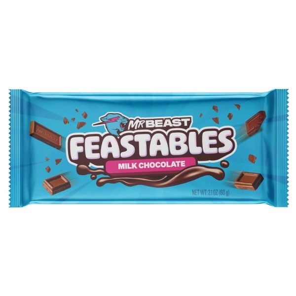 Feastables-MrBeast-Milk-Chocolate-Bar (1) Feastables MrBeast Milk Chocolate Bar 60 gr . Lasciati conquistare dalla nuova e migliorata barretta di cioccolato al latte Feastables MrBeast, realizzata con una ricetta riformulata per un'esperienza di sapore più ricca e deliziosa. Miscelata alla perfezione, questa caramella al cioccolato più liscia e cremosa si scioglierà in bocca a ogni morso. La nuova formula contiene ingredienti semplici e di alta qualità che danno vita a uno spuntino al cioccolato deliziosamente soddisfacente. Condividi la gioia con questa dolce sorpresa, perfetta per soddisfare la voglia e assaporare momenti dolci. Nuove barrette con un gusto ancora migliore. Scopri il sapore dolce, ricco e delizioso di Feastables MrBeast Milk Chocolate Bar 60 gr riformulata, e realizzata per la massima soddisfazione.