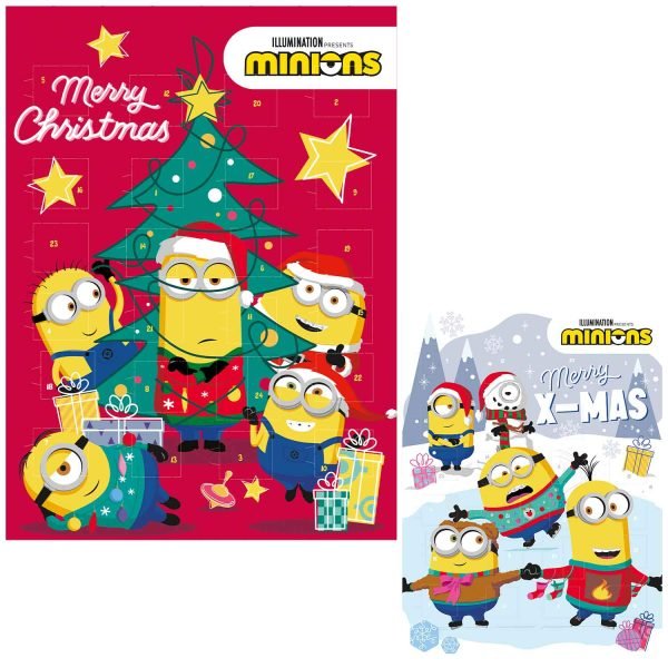 Minions Advent Calendar Minions Advent Calendar vi terrà incollati fino a Natale con le sue 24 scatole, ciascuna contenente un piccolo cioccolatino al latte tutto da gustare.