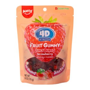 Amos 4D Gummy Strawberry Burst: ogni gommosa è realizzata in un'intricata forma di fragola 4D, aggiungendo un tocco giocoso e realistico alla tua esperienza di spuntino, offrendo al contempo un'esplosione di sapore di fragola a ogni boccone. Perfetta per gli amanti delle fragole e per coloro che amano gli snack creativi, Amos 4D Gummy Strawberry Burst offre un tocco unico alle classiche gommose alla frutta. GLUTEN FREE