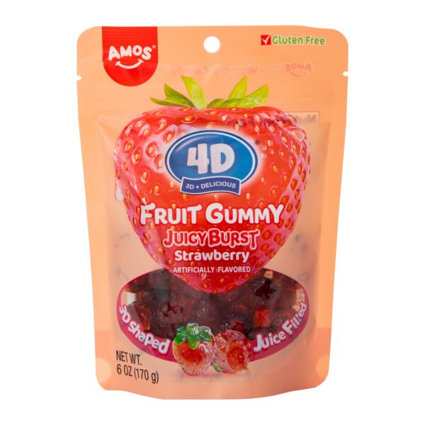 Amos 4D Gummy Strawberry Burst: ogni gommosa è realizzata in un'intricata forma di fragola 4D, aggiungendo un tocco giocoso e realistico alla tua esperienza di spuntino, offrendo al contempo un'esplosione di sapore di fragola a ogni boccone. Perfetta per gli amanti delle fragole e per coloro che amano gli snack creativi, Amos 4D Gummy Strawberry Burst offre un tocco unico alle classiche gommose alla frutta. GLUTEN FREE