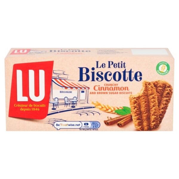 LU Le Petit Biscotte Cinnamon Cookies LU Le Petit Biscotte Cinnamon Cookies. Questa generosa confezione da 200 g è perfetta da condividere con amici e familiari. La classica ricetta francese dei biscotti croccanti si fonde con il gusto classico e intenso della cannella. Ideali per casa o da portare con sé. La dolcezza perfetta.