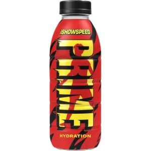 Prime Hydration IShowSpeed da 500 ml. ​Offre un sapore rinfrescante di Dragon Fruit Acai con elettroliti aggiunti. Perfetto per rimanere idratati ed energizzati durante qualsiasi attività. Contiene Elettroliti, sali minerali, vitamine. Non Contiene Caffeina.