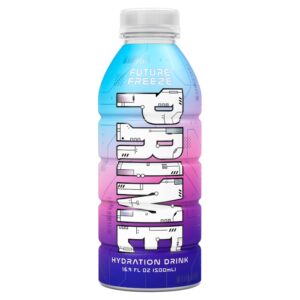 Prime Hydration Future Freeze. Offre un sapore rinfrescante al gusto ai frutti tropicali. Prime è stato sviluppato per colmare il vuoto tra il gusto eccezionale e la funzionalità. Prime è la spinta perfetta per ogni impresa. Con aromi audaci e dissetanti per aiutarti a rinfrescarti, reintegri e rifornirti. Prime contiene 10% Acqua di Cocco 250 mg BCAA Vitamine del gruppo B Antiossidanti Senza Glutine Senza Caffeina.