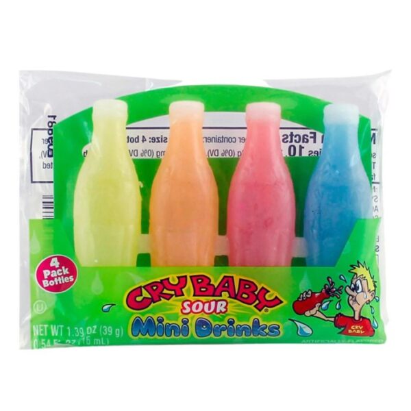 nik-lip-cry-baby-39g. Cry Baby Wax Sour Mini Drinks. Morsicateli, beveteli, masticateli: i Mini Drink Cry Baby Extra Sour sono l'esperienza di caramelle acide per eccellenza! Queste nostalgiche bottiglie di cera sono riempite con un liquido intensamente aspro che scuoterà le vostre papille gustative e vi lascerà con la voglia di altro. Pronti per un'avventura piena di sapore? Prendete una bottiglia, assaggiatela e godetevi l'esplosione di bontà acidula al suo interno. Perfetti per chi ama una delizia acida divertente e unica!