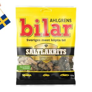 Ahlgrens Cars Liquirizia salata 100 gr. Le macchinine Ahlgrens Saltlakrits sono particolarmente adatte agli amanti della liquirizia. Con la stessa forma e consistenza delle macchinine originali, offrono un fantastico sapore di liquirizia. Le macchinine sono state verniciate con una superficie trattata con zucchero e sale per un'esperienza di gusto ancora migliore. Le macchinine Ahlgrens sono un classico tra i sacchetti di caramelle. Se avete l'auto più venduta in Svezia, ce l'avete!