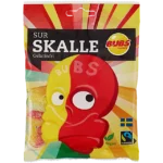 BUBS Sur Skalle è l'iconica caramella svedese a forma di teschio che unisce un gusto fruttato a un tocco acidulo. Queste caramelle completamente vegane e senza gelatina sono la scelta perfetta per chi ama i sapori intensi e aspri. Lo zucchero utilizzato è certificato Fairtrade: concedetevi un piacere con la coscienza pulita!