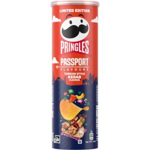 I Pringles Passport Flavours Turkish Style Kebab uniscono il classico e insostituibile sapore del kebab alle patatine Pringles. Questa sofisticata combinazione crea un aroma intenso e lussuoso e un'esperienza di gusto unica. Perfetti per chi desidera portare a casa un pezzo di piacere turco a ogni morso.