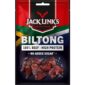 Il Biltong, lo spuntino nazionale sudafricano, è fatto con carne di manzo essiccata. Gusta il sapore autentico del Sudafrica con il Jack Links Biltong Original. Un prodotto per gli spiriti avventurosi. Tagli selezionati di carne di manzo di prima qualità, conditi, marinati ed essiccati all'aria, garantiscono un'esperienza di gusto deliziosa e unica. Assapora i sapori del Sudafrica! Un ottimo spuntino che contiene più del 50% di proteine.
