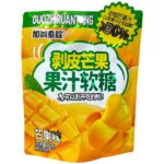 Guozhruantang Caramelle gommose al succo di mango 55 gr. Queste caramelle gommose al mango uniscono dolcezza e succosità: immerse in succo concentrato di mango (≥50 %), offrono una consistenza morbida e fruttata. Ideali come snack goloso, sono perfette per chi ama le gummy alla frutta. Da gustare a temperatura ambiente, si conservino lontano da luce e umidità.. Sono come le Amos ma con più succo !
