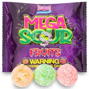 Barnetts Mega Sour Fruits da 104 gr. Cerchi una caramella che ti lasci a bocca aperta? Ecco le Barnetts Mega Sour Fruits Candy, le caramelle più aspre del mondo che stanno conquistando TikTok e gli amanti delle caramelle. Perfette per chi ama il brivido, gli amanti dell'aspro e chiunque voglia aggiungere un tocco di brio alla propria routine di spuntini, queste iconiche delizie sono più di una semplice caramella: sono una sfida. Ogni pacchetto contiene 13 caramella alla frutta