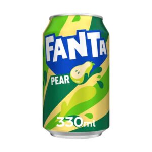 Fanta Pear da 330 ml. Fanta Pear è una bevanda frizzante dal gusto dolce e rinfrescante di pera. Perfetta per ogni momento della giornata, unisce il piacere delle bollicine al sapore delicato del frutto. Ideale da gustare fresca, offre un’esperienza unica e fruttata, senza caffeina. Un tocco originale per dissetarsi con gusto.