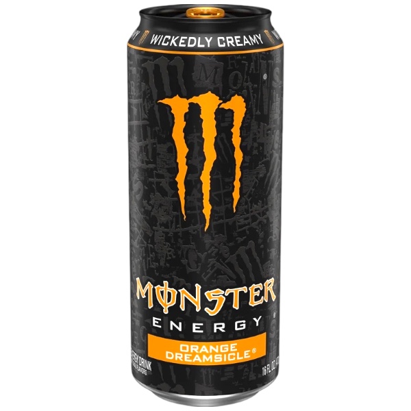 Monster Energy Orange Dreamsicle contiene una miscela di gelato all'arancia e vaniglia incredibilmente cremosa che offre una carica di energia audace e dolce che amerai. Scatena la tua Bestia interiore con questo nuovo gusto Monster! Immerse nel nostro stile inconfondibile, queste lattine esplodono di colore e carattere, urlando Monster da ogni angolazione. Made in The USA