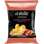 El Valle Extra Crunch Jamón Ibérico da 150 gr. Le El Valle Extra Crunch Jamón Ibérico 120 g racchiudono tutto il sapore autentico della Spagna. Patatine spesse e super croccanti, cotte lentamente e arricchite dal gusto intenso e sapido del prosciutto iberico stagionato. Uno snack gourmet dal carattere deciso, perfetto per aperitivi o momenti di puro piacere. ✨