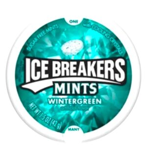 Ice Breakers Wintergreen 42 gr. Le Ice Breakers Wintergreen sono pastiglie rinfrescanti dal gusto intenso e cristallino di menta dolce wintergreen, pensate per donare una freschezza immediata e duratura. Perfette da tenere in tasca o in borsa, offrono un’esplosione di sapore che lascia l’alito pulito e la bocca piacevolmente fresca.