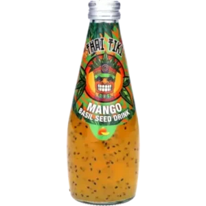 Thai Tiki Mango Basil Seed Drink è una bevanda esotica e rinfrescante che combina il gusto dolce e tropicale del mango con i semi di basilico, apprezzati per la loro consistenza unica e dissetante. Molto popolare in Asia, questa drink è perfetta per chi vuole provare qualcosa di diverso dalle classiche bevande alla frutta. Ottima fredda, ideale nelle giornate calde o come pausa fresca durante la giornata.