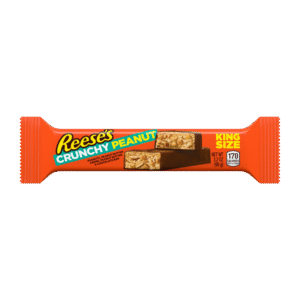 Reese's Bar Crunchy Peanut King Size! Concediti il giusto equilibrio tra cioccolato ricco e arachidi croccanti con Reese's Bar Crunchy Peanut King Size. Un goloso snack che unisce burro di arachidi cremoso, arachidi croccanti e cioccolato al latte, per un'esperienza di gusto irresistibile. Soddisfa la tua voglia di dolce con il massimo del burro d'arachidi!