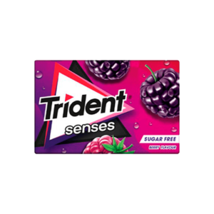 Trident Senses Berry Party. Scopri il gusto esplosivo delle Trident Senses Berry Party: una miscela frizzante di fragole, lamponi e mirtilli in una gomma da masticare senza zucchero. Perfette per rinfrescare l’alito e soddisfare la voglia di dolcezza senza sensi di colpa, grazie agli edulcoranti a basso contenuto calorico. Il loro sapore intenso e duraturo le rende ideali in ogni momento della giornata. Confezionate in pratici blister, sono sempre pronte a regalarti una pausa di piacere fruttato.