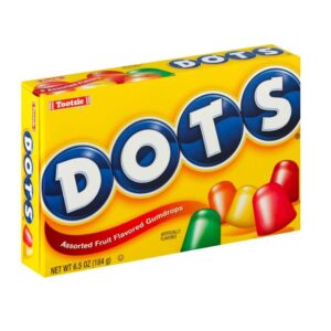 Dots Gumdrops sono le classiche caramelle gommose che tutti amano — morbide, fruttate e piene di gusto in ogni morso. Queste colorate caramelle offrono una varietà di deliziosi sapori di frutta che rendono ogni pausa dolce e divertente. Che tu stia guardando un film, condividendo con gli amici o semplicemente cercando un momento di dolcezza, Dots Gumdrops regalano un sapore senza tempo, pieno di gioia e nostalgia.