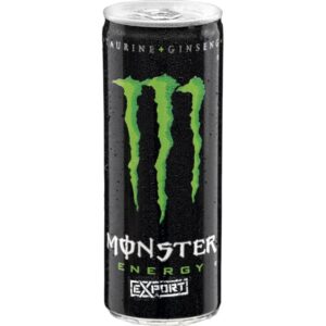 Monster Energy Export 250ml. La versione Export da 250 ml è una variante compatta della classica Monster Energy pensata per chi vuole energia “on-the-go” in un formato pratico. Il sapore è simile a quello del Monster Energy classico, con un profilo leggermente fruttato o tropicale secondo alcuni consumatori — più simile alla versione originale ma con piccole variazioni aromatiche rispetto al formato standard da 500 ml. Made in the Uk.