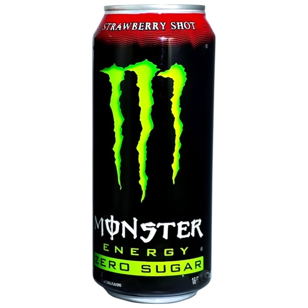 Monster Energy Strawberry Shot Zero Sugar 473ml. Preorder Monster Energy Strawberry Shot Zero Sugar 473ml. Monster Energy Strawberry Shot Zero Sugar offre lo stesso boost energetico concentrato della versione classica, ma senza zuccheri. Il gusto di fragola fresca e intensa si combina con caffeina, taurina e vitamine del gruppo B per garantire energia e concentrazione, con un apporto calorico minimo. Perfetta per chi cerca performance senza compromessi.. Made in the USA
