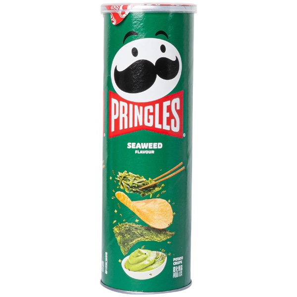 Pringles Sea Weed 110 gr. Le Pringles Sea Weed sono l’edizione asiatica dal gusto unico e raffinato, ispirata alla cucina orientale. Croccanti e leggere, combinano la classica consistenza Pringles con il sapore delicato e leggermente salato delle alghe marine. Uno snack originale, perfetto per chi ama i gusti umami e vuole provare qualcosa di diverso dai sapori tradizionali.