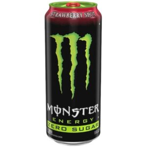 Monster Energy Strawberry Shot Zero Sugar 473ml. Monster Energy Strawberry Shot Zero Sugar offre lo stesso boost energetico concentrato della versione classica, ma senza zuccheri. Il gusto di fragola fresca e intensa si combina con caffeina, taurina e vitamine del gruppo B per garantire energia e concentrazione, con un apporto calorico minimo. Perfetta per chi cerca performance senza compromessi.. Made in the USA