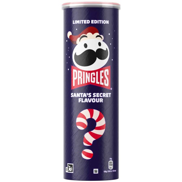 Le Pringles Santa s Secret portano un’esplosione festosa di un sapore misterioso in ogni chip. Uno snack divertente in edizione limitata, ricco di spirito natalizio e di un gusto sorprendente ad ogni morso croccante.
