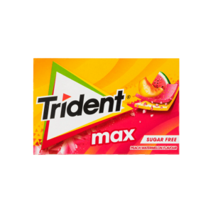 Trident Max Strip Peach Watermelon. Assapora l’esplosione di gusto delle Trident Max Peach & Watermelon: gomme da masticare senza zucchero che combinano la dolcezza del melone con la freschezza del lime. Perfette per rinfrescare l’alito e soddisfare la voglia di dolcezza senza sensi di colpa, grazie agli edulcoranti a basso contenuto calorico. Il loro sapore intenso e duraturo le rende ideali in ogni momento della giornata. Confezionate in pratici blister, sono sempre pronte a regalarti una pausa di piacere fruttato.