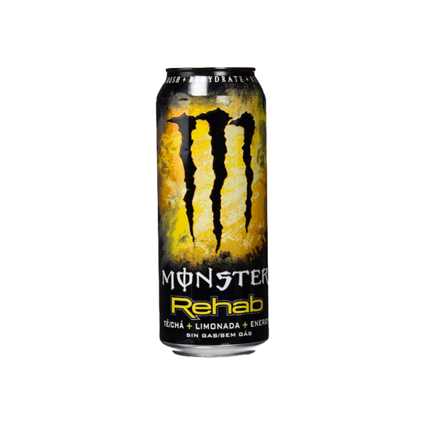 Monster Rehab Recover Tea Lemonade Eu  è la nuova versione della Monster Rehab Recover Tea Lemonade. La nuova formula è arricchita nel gusto, ancora più concentrato, di tè non gassato al gusto di limone. Fai il pieno di energia con Monster Rehab Recover Tea Lemonade ! Attenzione ha delle piccole porzioni senza vernice.