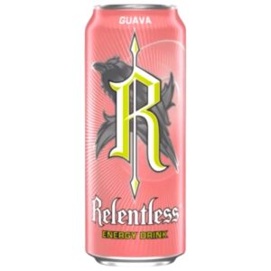 Relentless Guava Energy Drink 500 ml. Relentless Guava è una energy drink dal gusto tropicale e morbido, con note dolci e leggermente esotiche di guava che la rendono diversa dalle classiche bevande energetiche. Offre una spinta immediata grazie alla combinazione di caffeina, taurina e vitamine del gruppo B, perfetta per affrontare giornate intense, studio, lavoro o allenamenti. Da bere ben fredda per esaltarne tutta la componente fruttata.