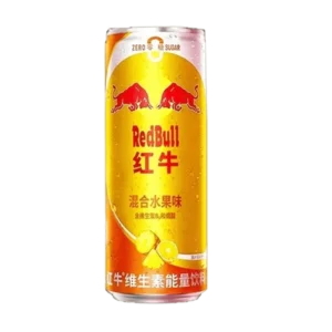 Red Bull Mixed Fruit 325 ml. Red Bull Mixed Fruit Zero Sugar è una bevanda energetica esclusiva dal mercato cinese, che offre un'esperienza tropicale unica grazie alla combinazione di aromi di frutta mista. Con zero zuccheri aggiunti e un mix di ingredienti energizzanti come caffeina, taurina e vitamine del gruppo B, è la scelta ideale per chi cerca una carica senza sensi di colpa. Perfetta per affrontare giornate intense, sessioni di studio o allenamenti, questa bevanda ti aiuta a rimanere concentrato e attivo.