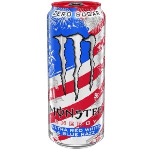 Monster Ultra Red White N Blue Razz è una delle novità più iconiche della linea Ultra, ispirata ai classici ghiaccioli americani rosso-bianco-blu. Il gusto richiama il blue raspberry con una base fruttata fresca e leggermente acidula, bilanciata da note dolci che lo rendono estremamente bevibile.