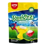 Amos Peelerz World Cup Gummy 65 gr è una delle versioni più particolari della linea Peelerz, ispirata al mondo del calcio e delle grandi competizioni internazionali. La caratteristica principale è la struttura peelable: ogni gummy può essere “sbucciata” prima di essere mangiata, creando un’esperienza interattiva e super divertente. Il design richiama coppe e palloni da calcio, rendendo il prodotto perfetto per fan dello sport, bambini, candy box e contenuti social.