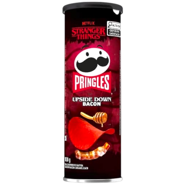 Pringles Stranger Things Upside Down Bacon è una delle edizioni limitate più ricercate della linea Pringles, ispirata alla serie cult Stranger Things. Il gusto bacon è intenso, affumicato e leggermente sapido, con un profilo deciso che richiama il bacon croccante. Il packaging “Upside Down” rende il prodotto immediatamente riconoscibile: un mix perfetto tra snack e cultura pop. Ideale per fan della serie, collezionisti e per chi vuole qualcosa di diverso dalle classiche patatine. La consistenza resta quella iconica Pringles: croccante, uniforme e irresistibile, con un sapore forte che si distingue subito a scaffale.