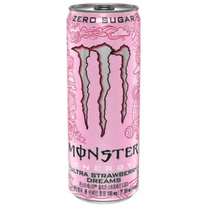 Monster Ultra Strawberry Dreams Zero Sugar Korea : delle fragole, si dice siano afrodisiache. Si dice anche che se condividi una fragola con qualcuno, state vivendo lo stesso sogno. Monster sintetizza tutta la bontà ed il mistero del frutto a forma di cuore nella nuova Monster Ultra Strawberry Dream. Meravigliosamente dolce e leggermente acidula, questo nuova Monster ha il sapore dei sogni. On top, è senza zucchero. Lattina da collezione da 355 ml. Scoprila anche tu!