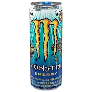 Monster Aussie Lemonade Korea : questa sfiziosa Monster è ispirata all’Australia, con i suoi oltre 10000 spiaggia, la Grande Barriera Corallina e i frutti esotici più svariati. Monster Aussie mixa il gusto della limonata con una fresca fragranza di cedro. Gustala fredda e prendi il volo. Versione Coreana.